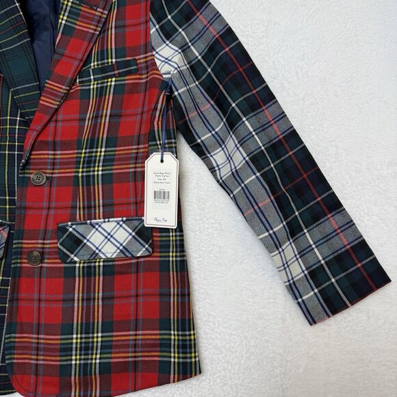 NWT Classic Prep Everett XL Kids 12 Blazer Bishop Party Tartan Holiday Plaid Red - Picture 8 of 16